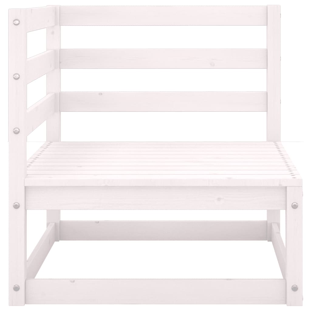 NNEVL 2 Piece Garden Lounge Set White Solid Pinewood