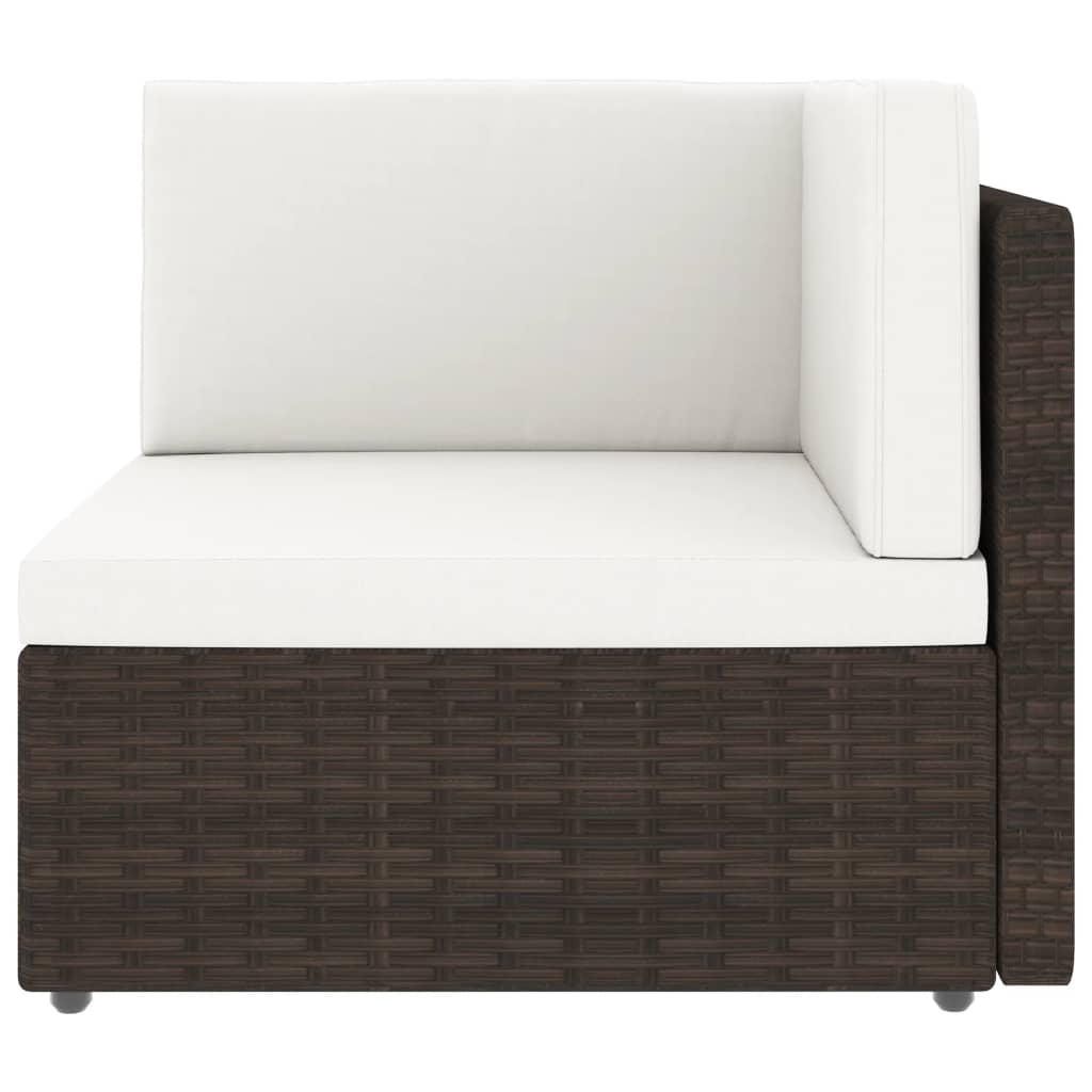 NNEVL Sectional Sofa 2-Seater Poly Rattan Brown