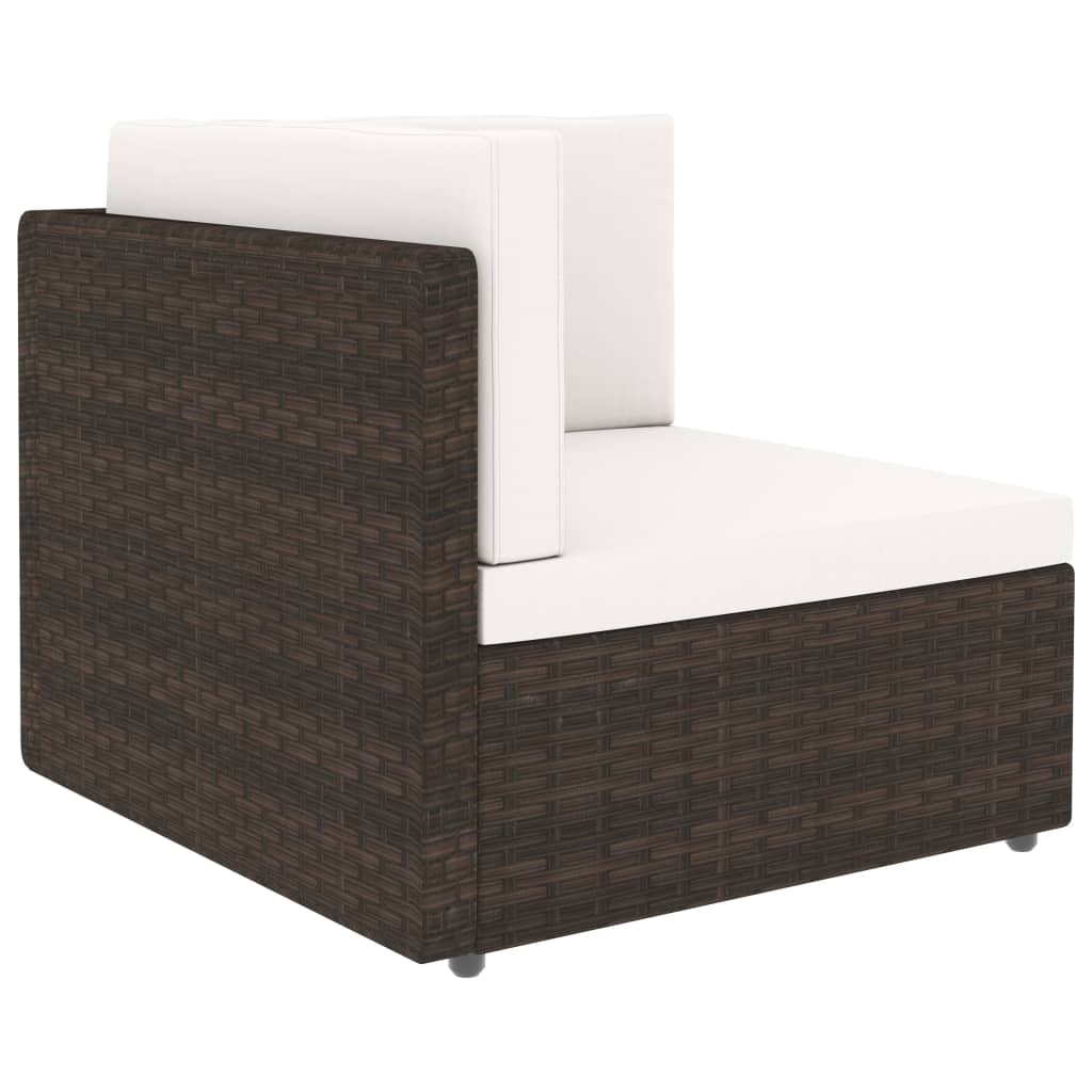 NNEVL Sectional Sofa 2-Seater Poly Rattan Brown