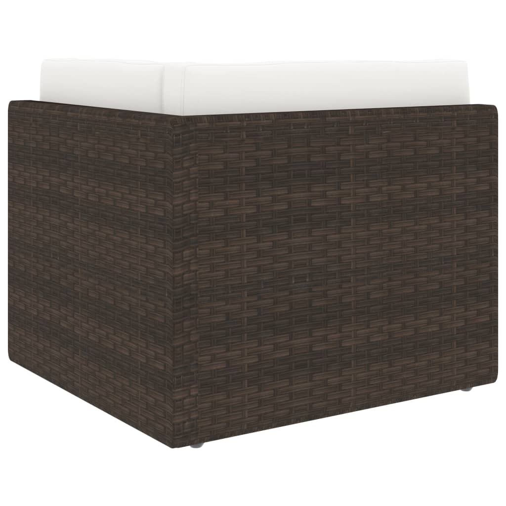NNEVL Sectional Sofa 2-Seater Poly Rattan Brown