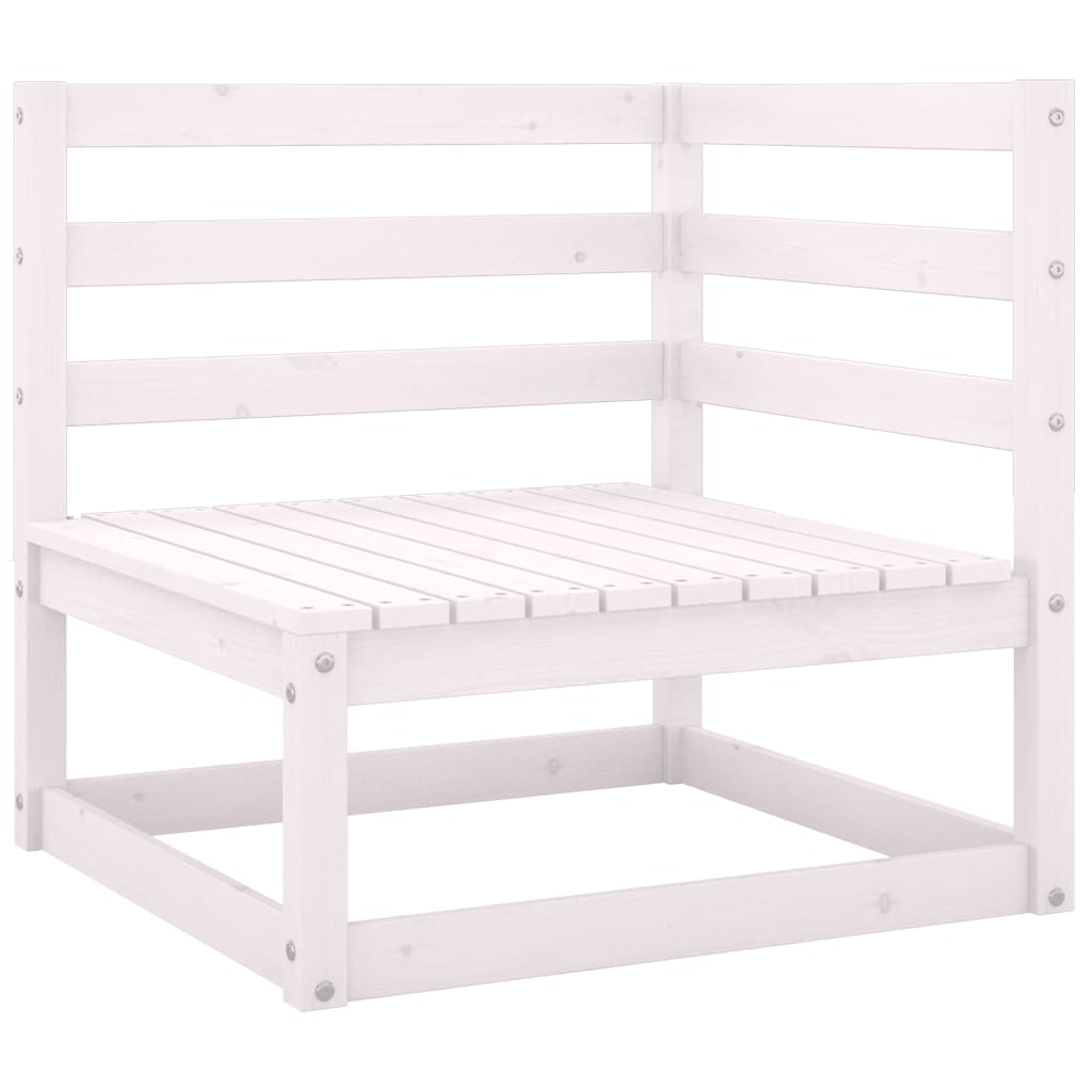 NNEVL 2 Piece Garden Lounge Set White Solid Pinewood