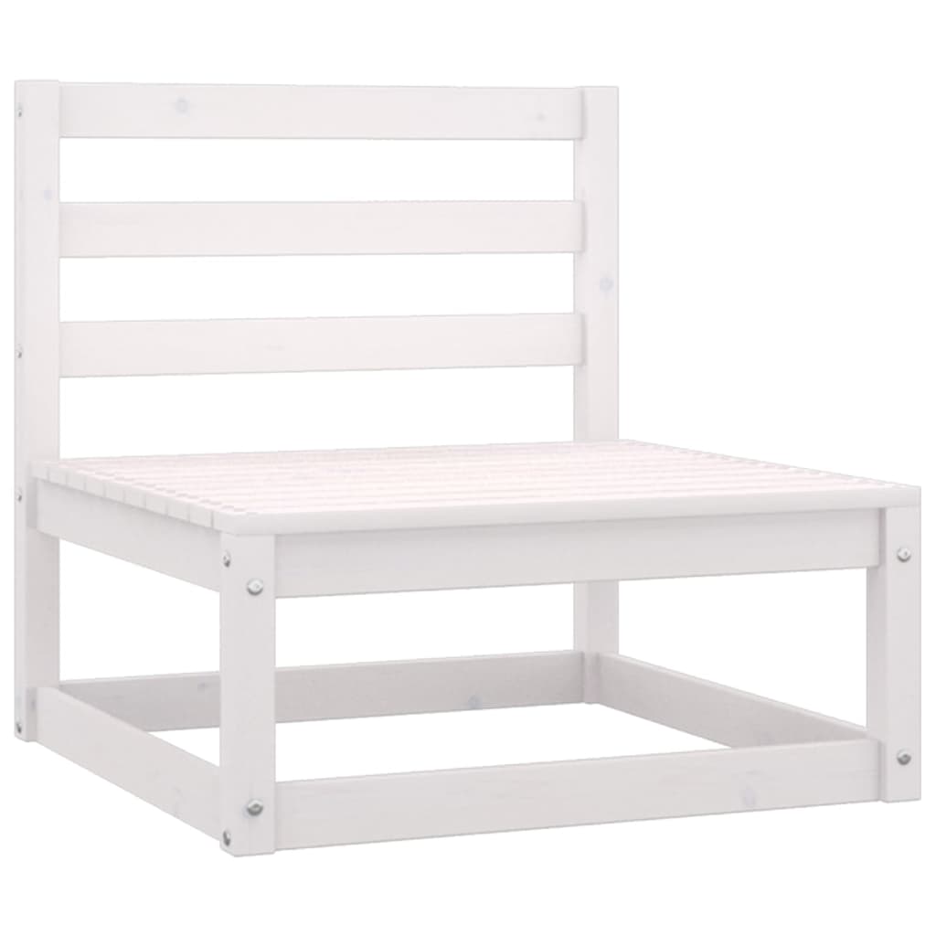 NNEVL 2 Piece Garden Lounge Set White Solid Pinewood