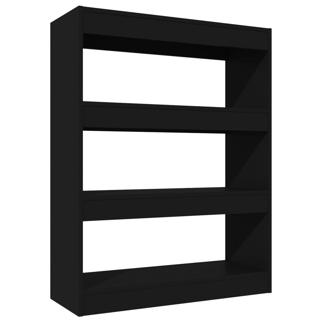NNEVL Book Cabinet/Room Divider Black 80x30x103 cm Engineered wood