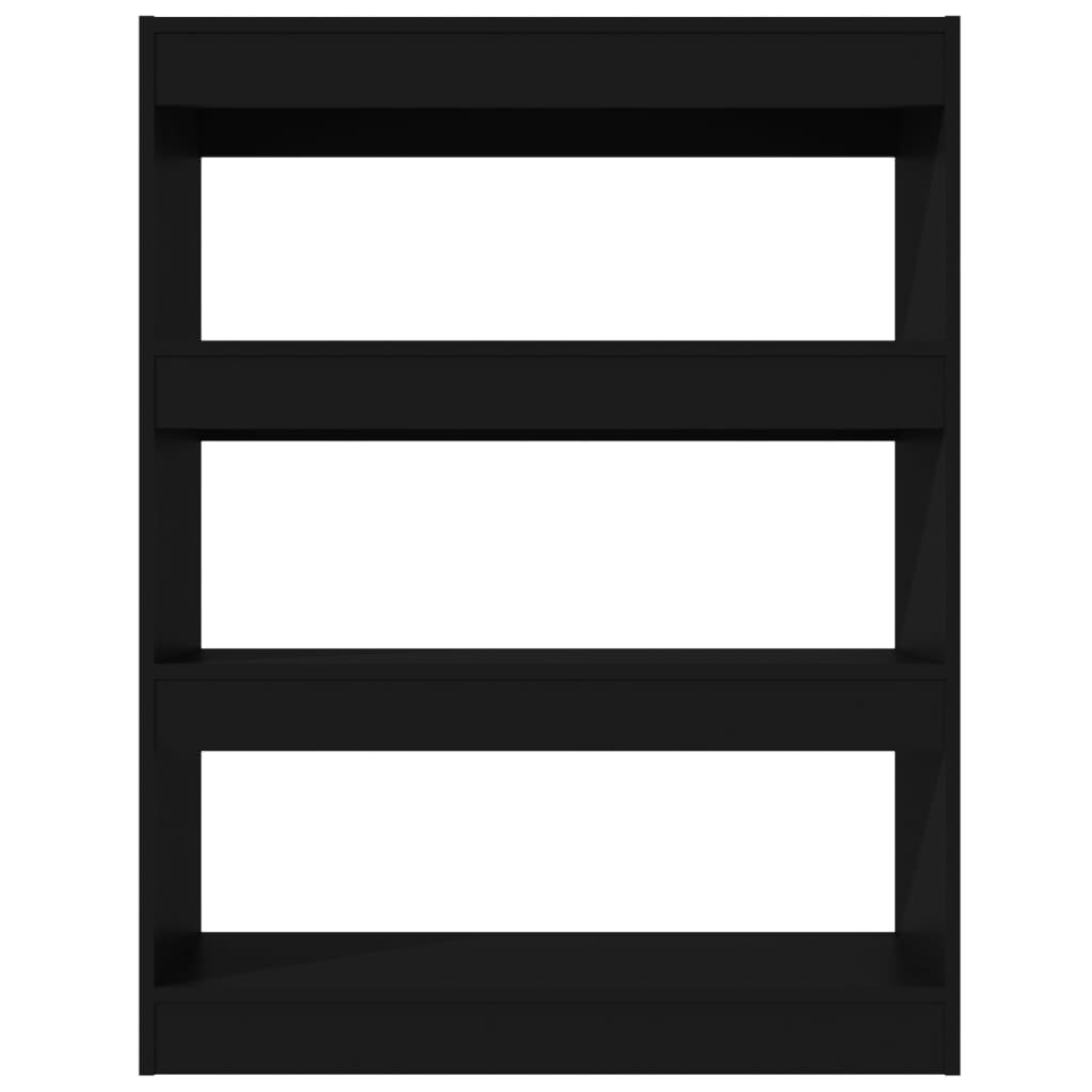 NNEVL Book Cabinet/Room Divider Black 80x30x103 cm Engineered wood