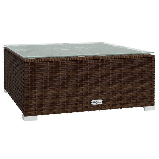 NNEVL 9 Piece Garden Lounge Set with Cushions Brown Poly Rattan