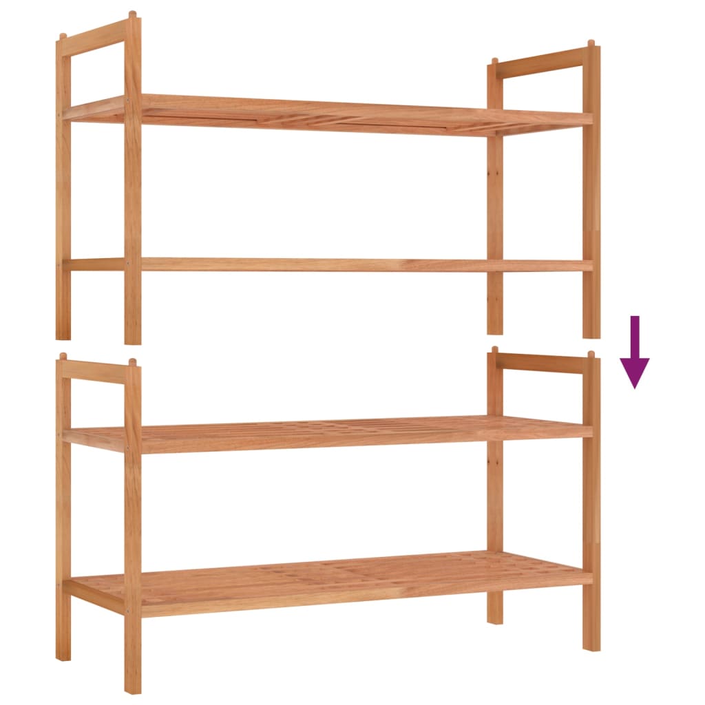 NNEVL Shoe Racks 2 pcs 69x27x41 cm Solid Wood Walnut