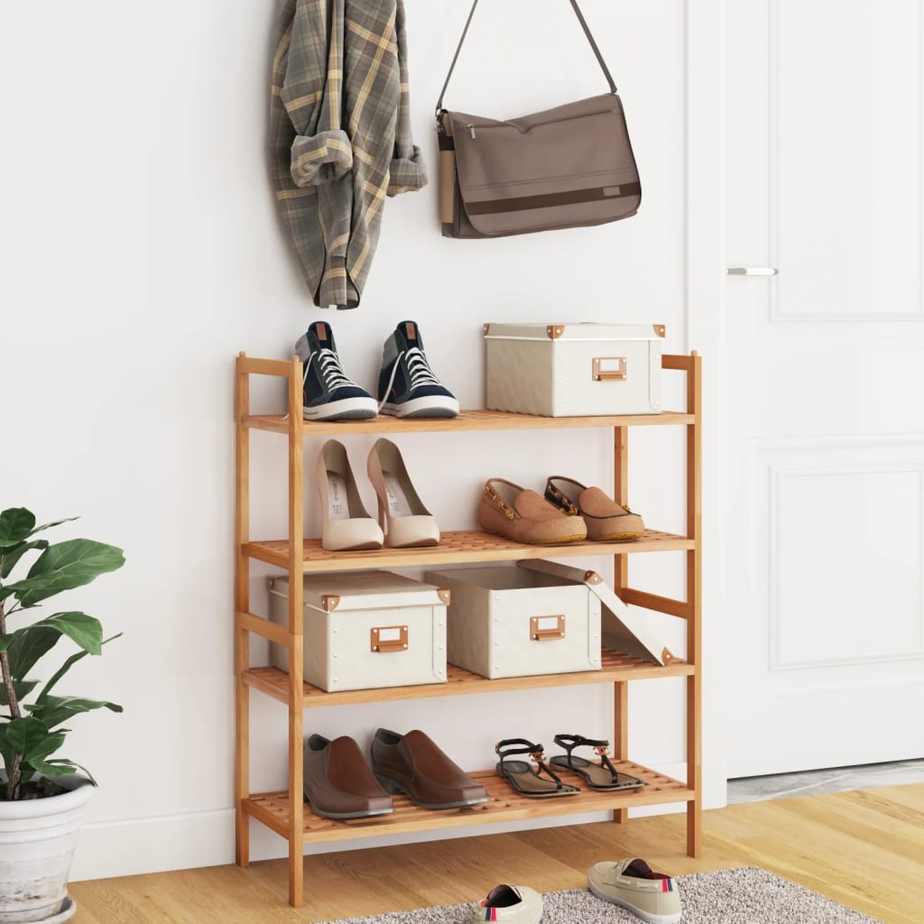 NNEVL Shoe Racks 2 pcs 69x27x41 cm Solid Wood Walnut