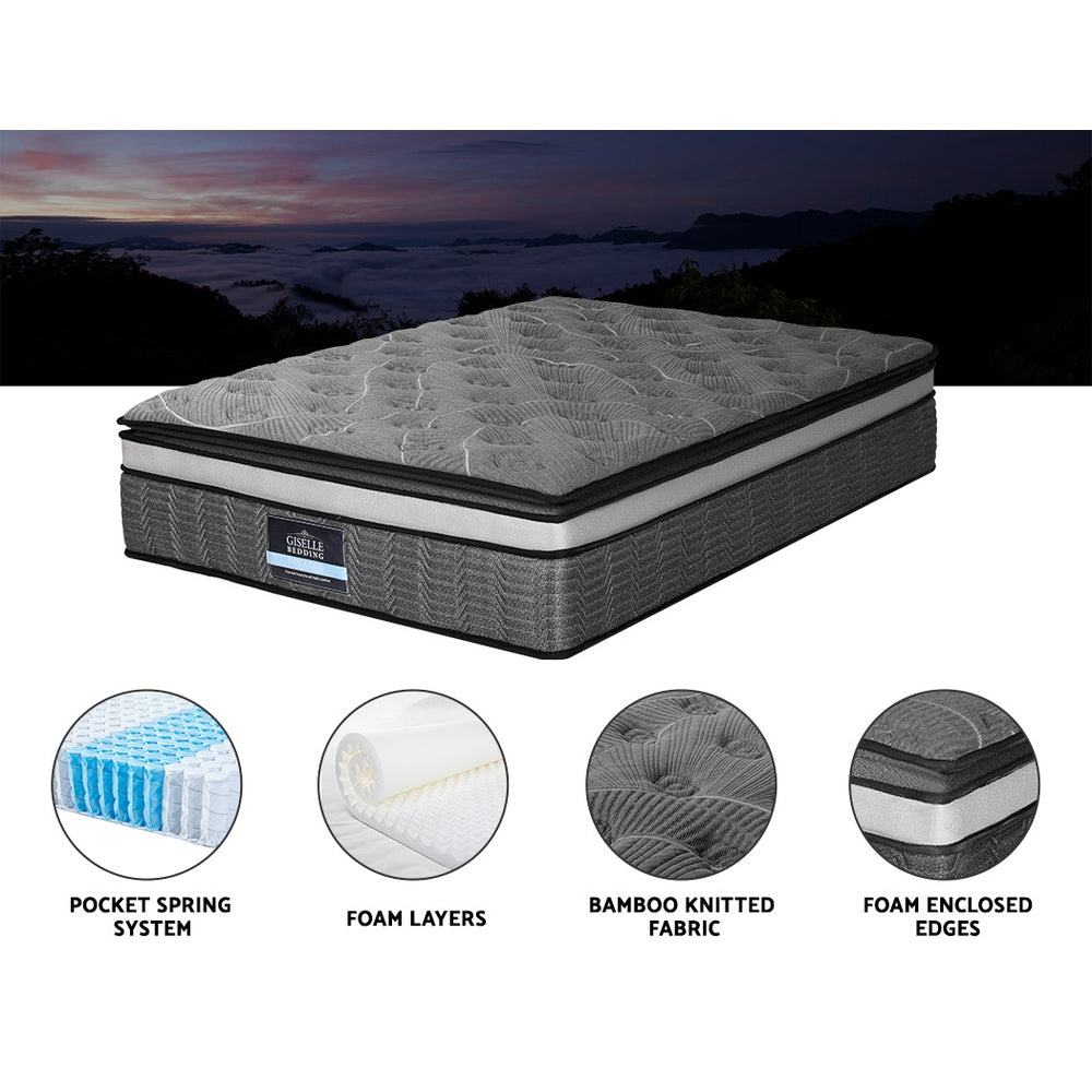 NNEDSZ Giselle Bedding 34cm Mattress Double Layer Pocket Spring Double