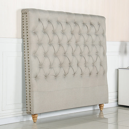 NNEDSZ Bed Head Queen Size French Provincial Headboard Upholsterd Fabric Beige